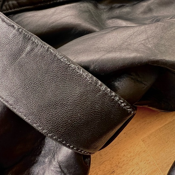 Vintage Excelled Black Leather Trench - Picture 6 of 13